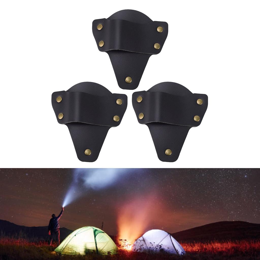 3 Pcs Flashlight Suitable for PolyTac 88850 Flashlight PU Leather Belt Holder