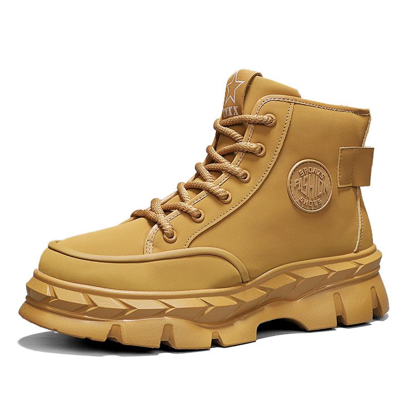 

Trend platform Martin boots spring and autumn new outdoor tooling shoes British retro high-top casual big yellow boots men s shoes 44