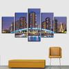 Wall Art Canvas Painting HD Prints Pictures 5 Panel Urban Buildings Home Decoration Modular Poster Living Room