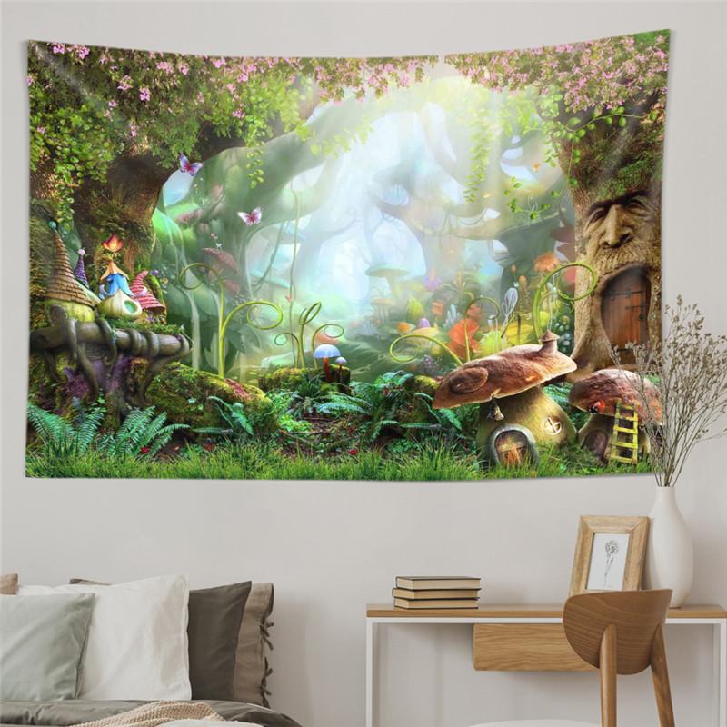 Dreamy Mushroom Tapestry Psychedelic Tapestry Bohemian Hippie Wall Tapestries For Kids Girl Bedroom Living Room Office Decor