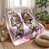 Leopard Print Bow 1 Theme blanket Lightweight Warm Flannel Blanket Decorative Throw Blanket for Home Decoration