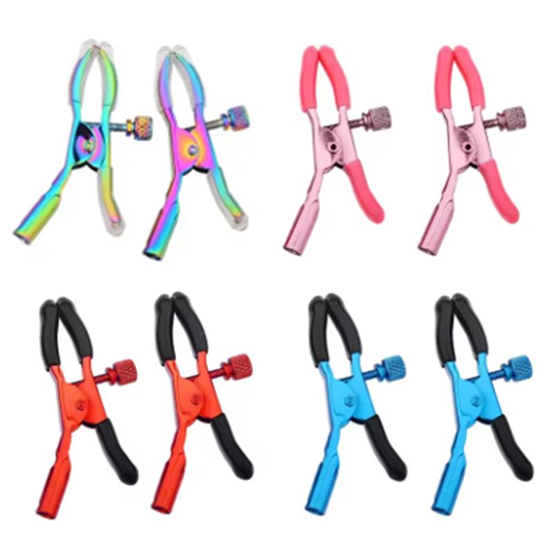1Pair Metal Nipple Clamps Sucker Stimulate Colorful For Women Teasing Sex Toys Adult Supplies