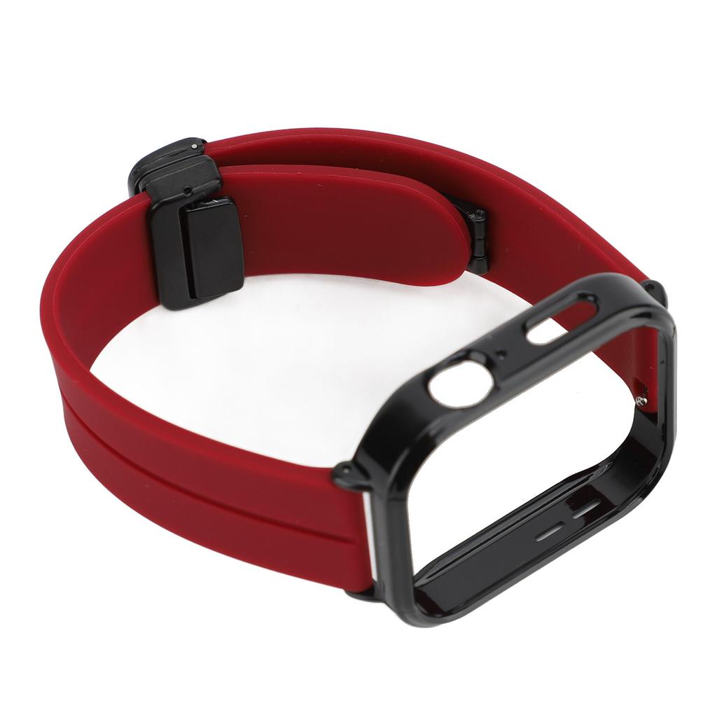 Watch Strap with Black Protective Case Magnetic Folding Buckle Quick Release Compatible Silicone Strap For Watch Fit 3