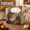 1pc Vintage Rustic Gothic Tissue Box - Haunted House Graveyard Dead Tree Napkin Storage Box, Fits Rolls, Facial Tissues And Single Sheets, for Spooky 