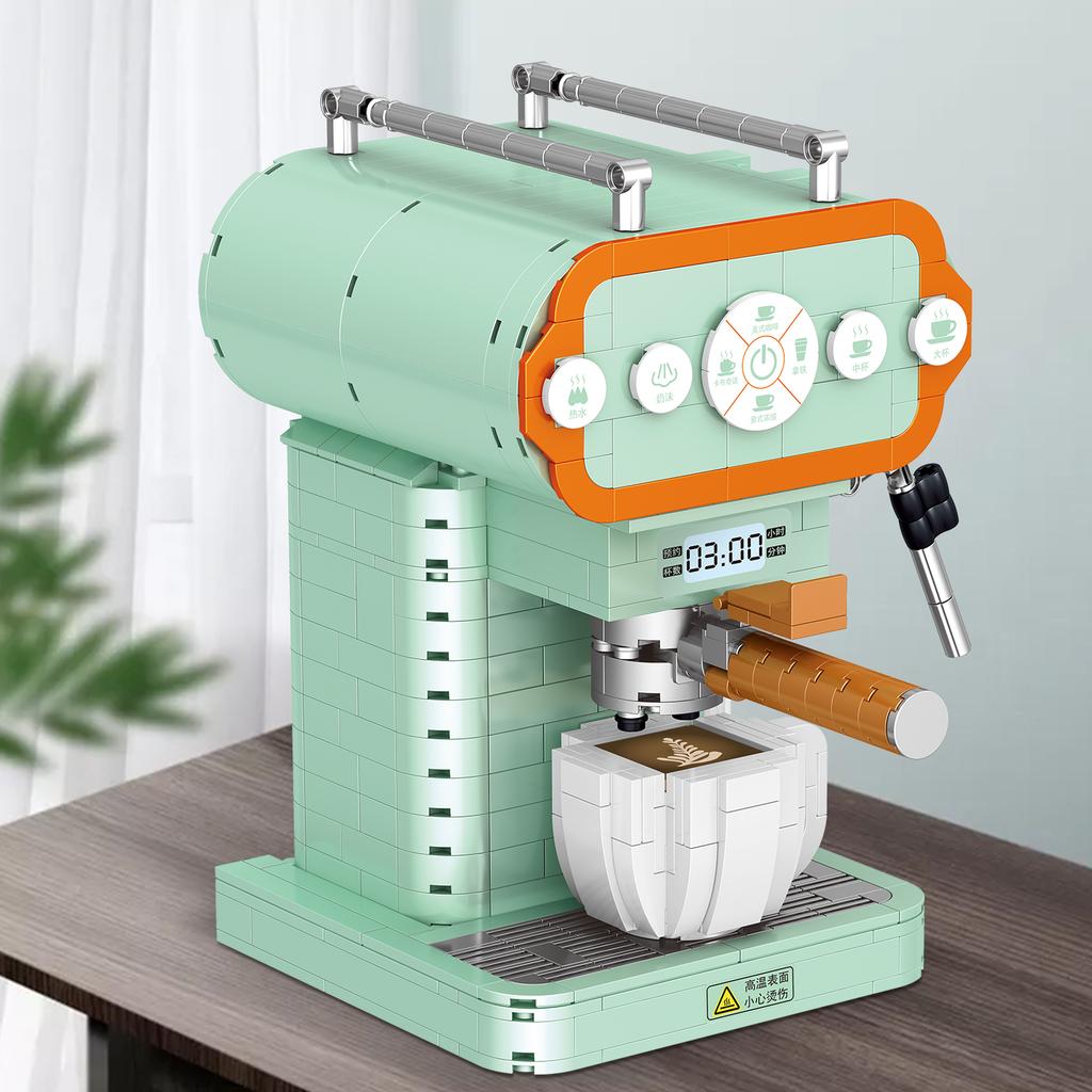 Creative Modern Coffeemaker Small Block Model Coffee Machine Maker Toaster Grinder Construction Brick Construction Toys For Gifts