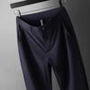 Summer Ultrathin Ice Silk Business Pants Men Elastic Waist Classic Work Casual Office Formal Trousers Plus Size 40