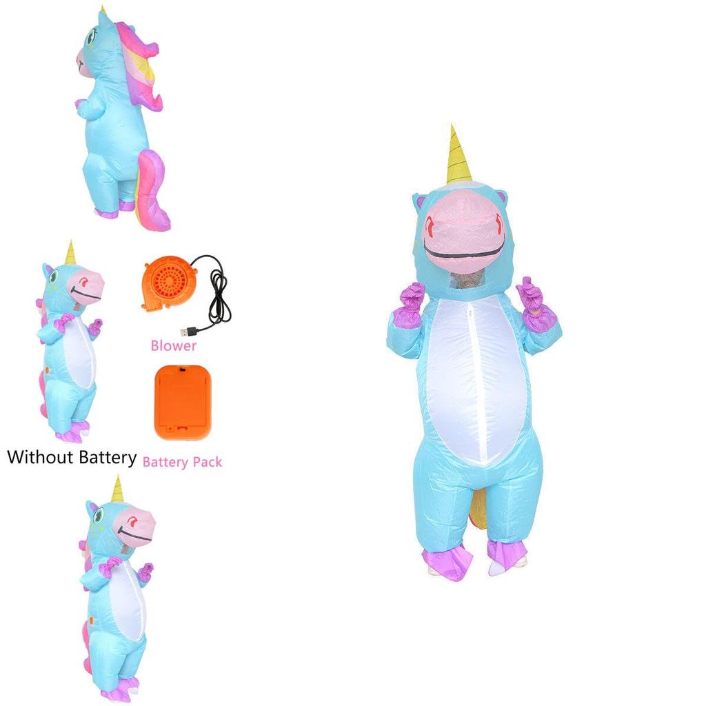 Cute Unicorn Dress-up Prop For Festivals And Events Inflatable Blue Costume