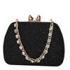 High Quality Pu Square Clutch With Rhinestone Heart Decor For Party And Night Out