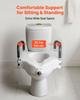 Raised Toilet Seat with Arms, 136.1 kg Load Capacity, 127 mm Lift Height, Widened Commode Elevated Toilet Seat Riser with Padded Handles for Seniors,