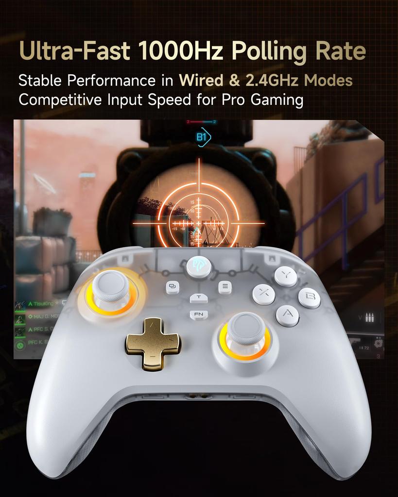 EasySMX D05 PC Şarjlı RGB Kablosuz Anahtar Oyun Kumandası, Hall Etkili Kontrolcü, Dock, Arka Aydınlatma, Kumanda, Joy-Con, PC/Anahtar/iOS/Android/Steam ile