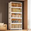Plastic Folding Storage Cabinet With Double Doors Multi-Layer Shoe Organizer Toy Bin Living Room