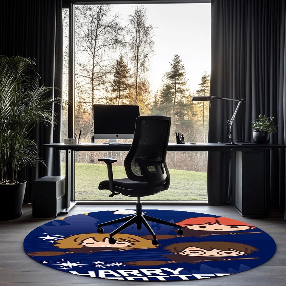 Harry Potter Printed Round Rug Carpet Chair Rug Area Rug Entryway Doormats,for Office Chair Living Room Bedroom Kitchen Room.