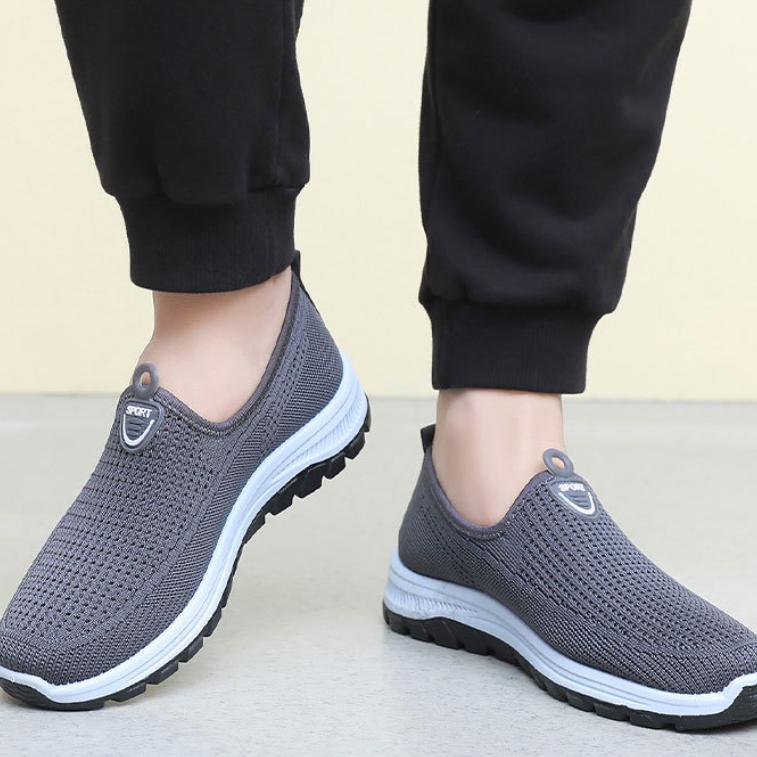 Sapatos Casuais Esportivos Masculinos para Exterior, Corrida, Caminhada, Cor Sólida, Malha Tricotada, para Primavera e Verão