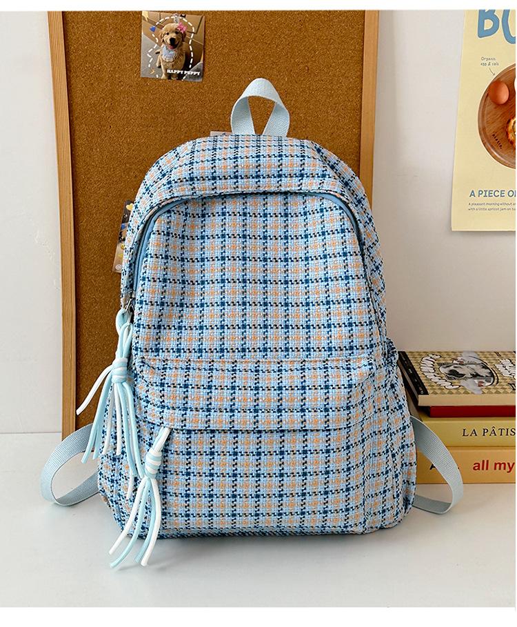 Schoolbag plaid backpack new high value small fresh schoolbag girls ins Korean version of junior high school students sweet backpack