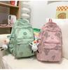 Unisex Large Capacity Fashionable Teddy Bear Print Backpack for Students and Travelers