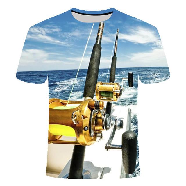 Men Fisherman Joke T-shirt Funny Birthday Gifts Present For Father T-Shirt 3D Tuna Fish Printed T-Shirt Tops