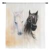 Black White Horse Watercolor Painting Sheer Curtains for Living Room Decoration Window Curtains Kitchen Tulle Voile Curtains