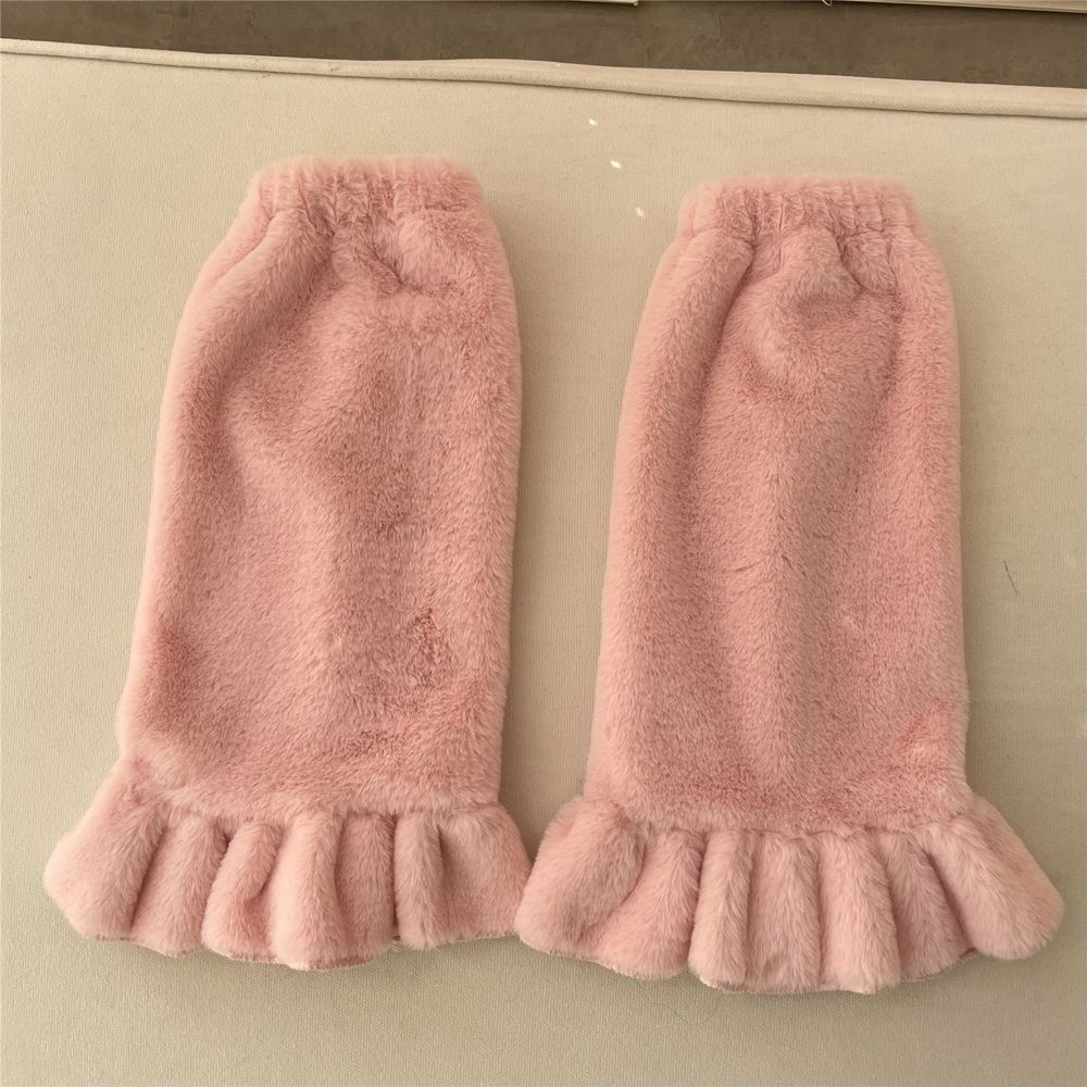 Knee Sleeve Solid Color Women Leg Warmers Ruffles Leg Socks Korean Style Hosiery Plush Foot Sock