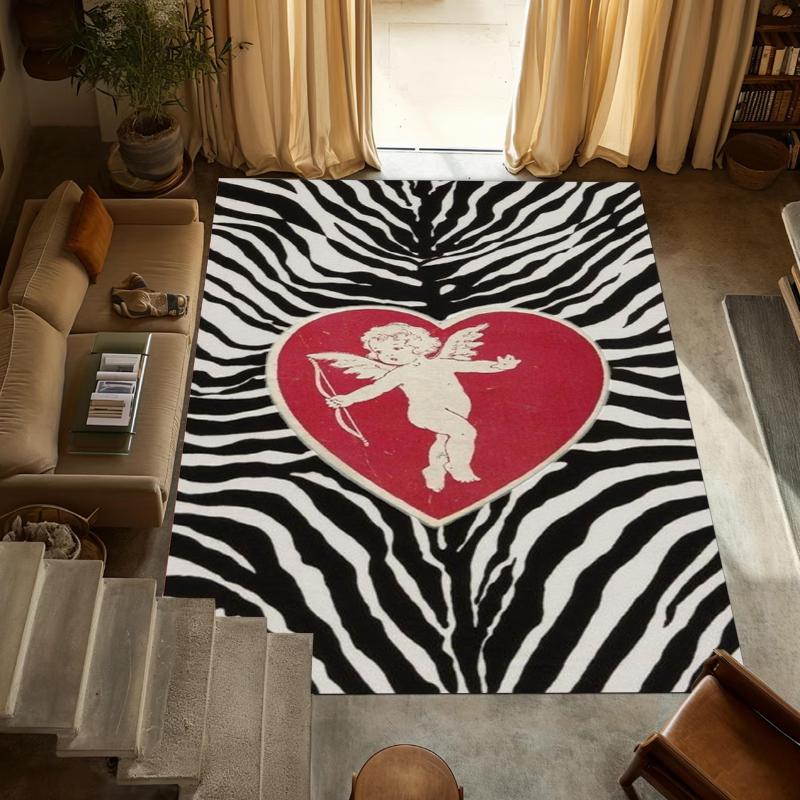 

2D Ковер с ярким узором в зебровую полоску для дома, гостиной, спальни, дивана, коврик для прихожей, декора, коврик для детской игровой зоны, нескользящий коврик для пола 50X80CM