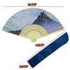 Silk Fan for Men and White Clouds and Mount Fuji Lightweight Bamboo Silk Bamboo Craft Japanese Style Accessory Fan [YINKE] Women, Design, Frame,