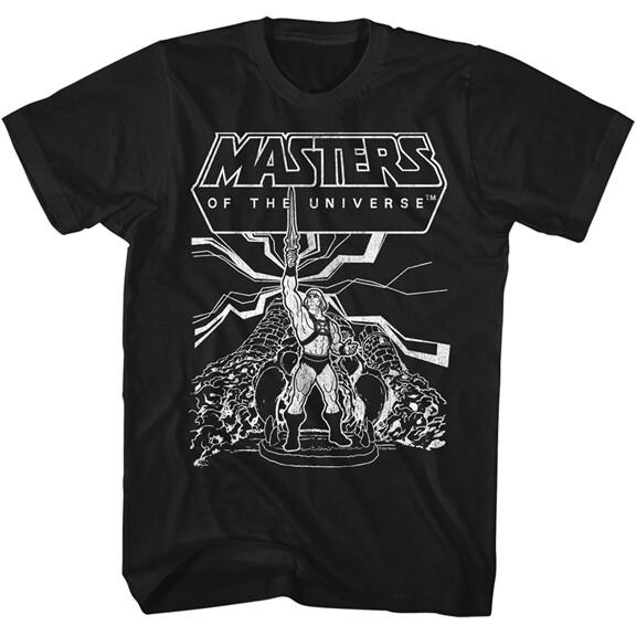 Masters Of The Universe He-Man Castle Grayskull White Outline Men T Shirt L