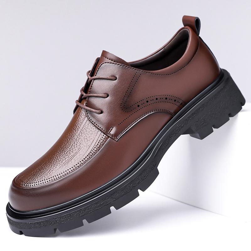 Fashion Stylish Casual Men's Shoes New Arrival Lace Up Oxford Shoes Soft Simple Formal Dress Footwear Thick Bottom Male Business Shoes
