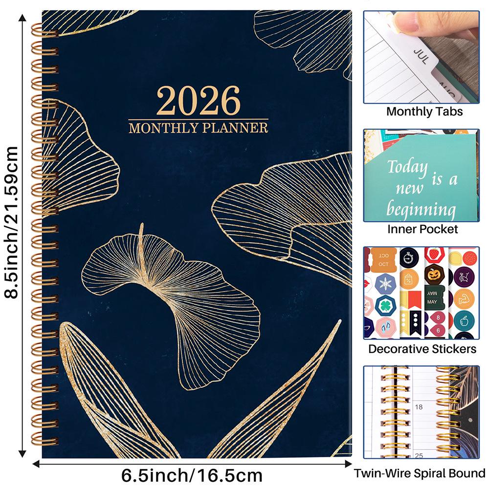 2026 Cross-Border English Flower Planner: Daily Schedule, Work Efficiency, Christmas Gift
