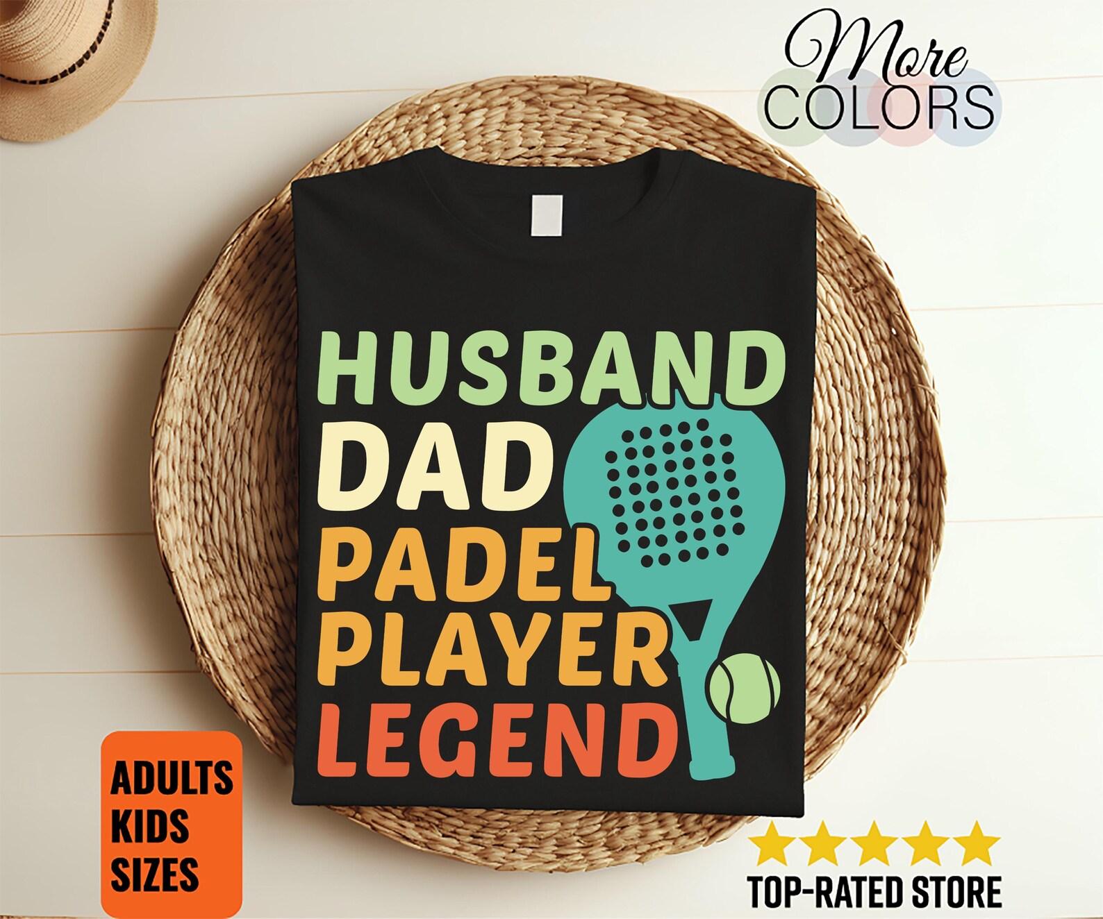 Husband Dad Padel Player Legend Paddle Tennis Funny T-Shirt, Perfect Gift for Padel Game Sport Lover, Shirt for Padel Players or Coach Tees, 150