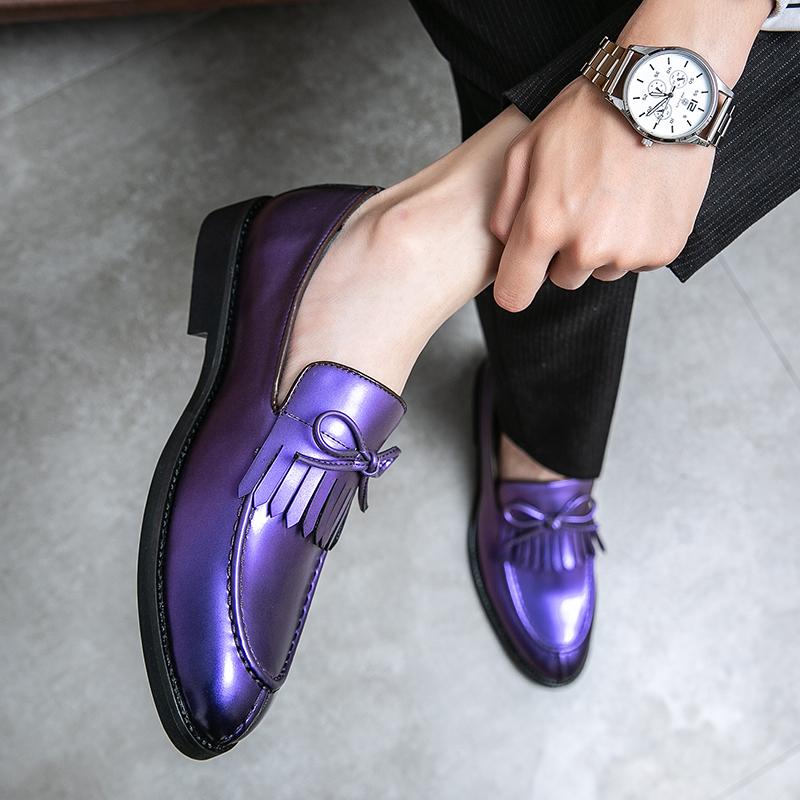 Italy Men Tassel Fashin Casual Shoes Autumn Leather Loafers Office Shoes for Men Driving Business Comfortable Slip on Shoes Men