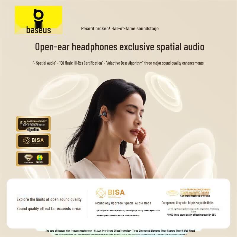 Baseus MC1 Open-Ear Bone Conduction Ear-Clip Headphones
