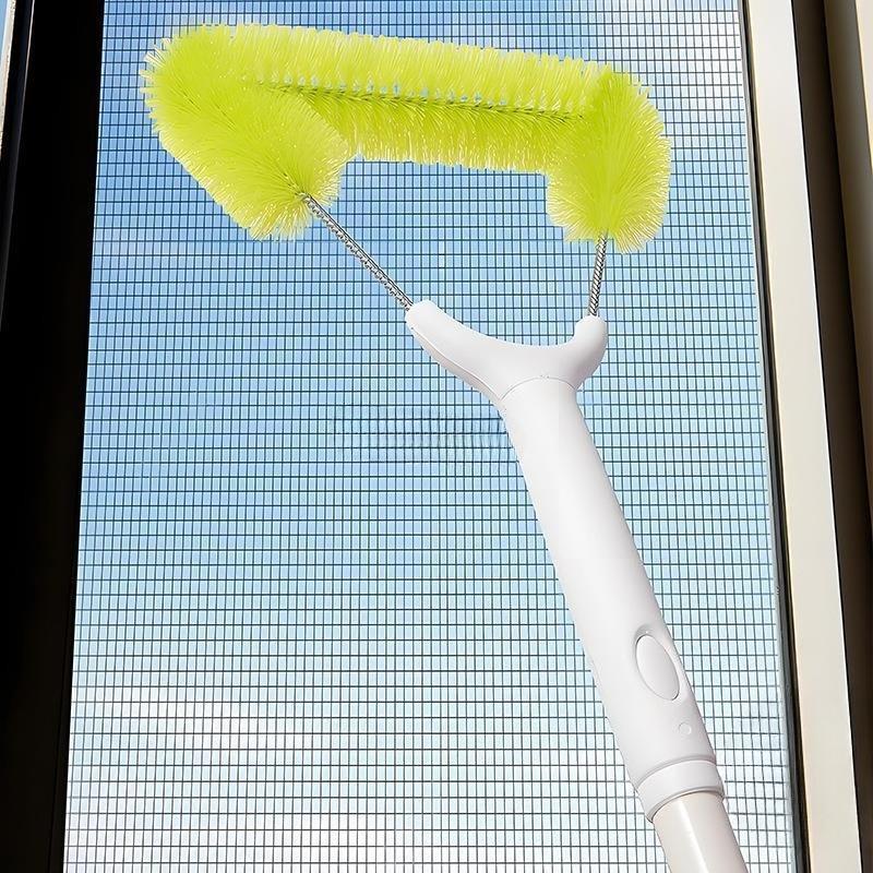 Long-handled Telescopic Screen Brush, Double-sided Cleaning and Dust Removal Brush, Non-disassembly Cleaning Diamond Mesh Screen Door Brush