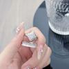French Personalized Plain Ring Brushed Tetragonal Open Ring, Women'S Exquisite Niche Design, Advanced Sense Stacked Index Finger Ring