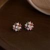 Colorful Snowflake Zircon Stud Earrings - Chic, Versatile & Luxurious for Autumn/Winter