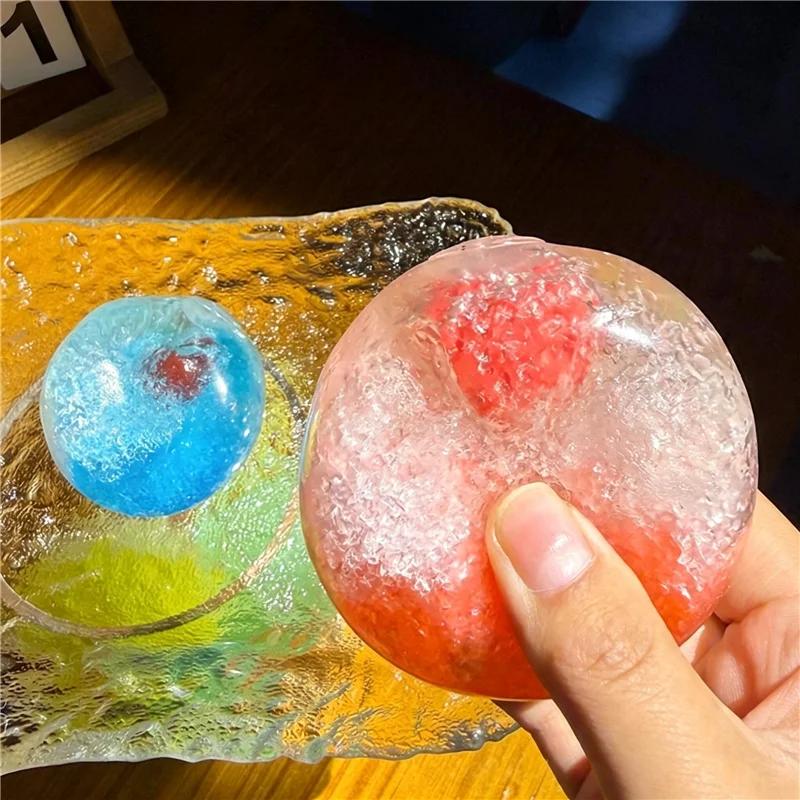 Ghiaccio Tritato Fatto a Mano Palla Morbida Fragola Kiwi Frutta Sicuro per il Congelatore Suono ASMR Soddisfacente Giocattolo Spremibile Decompressione Regalo