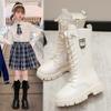 Girls Boots New Autumn and Winter Little Girl High Boots Black Princess Boots Model Catwalk Boots Riding Boots