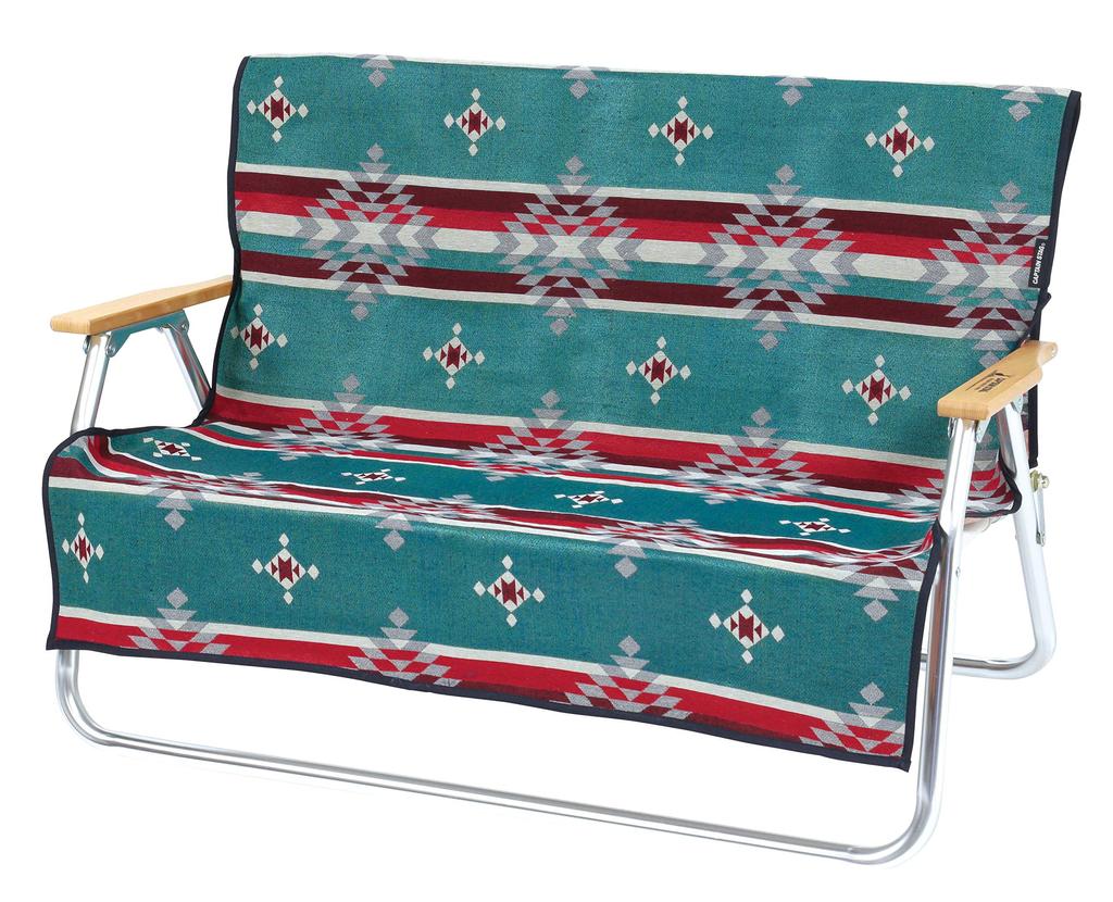 CAPTAIN STAG Bench Cover for Benches with Aluminum Back Cover Rug Blue CS Native UP-2666 Product Size (Approx.) 970 X 1420 Mm