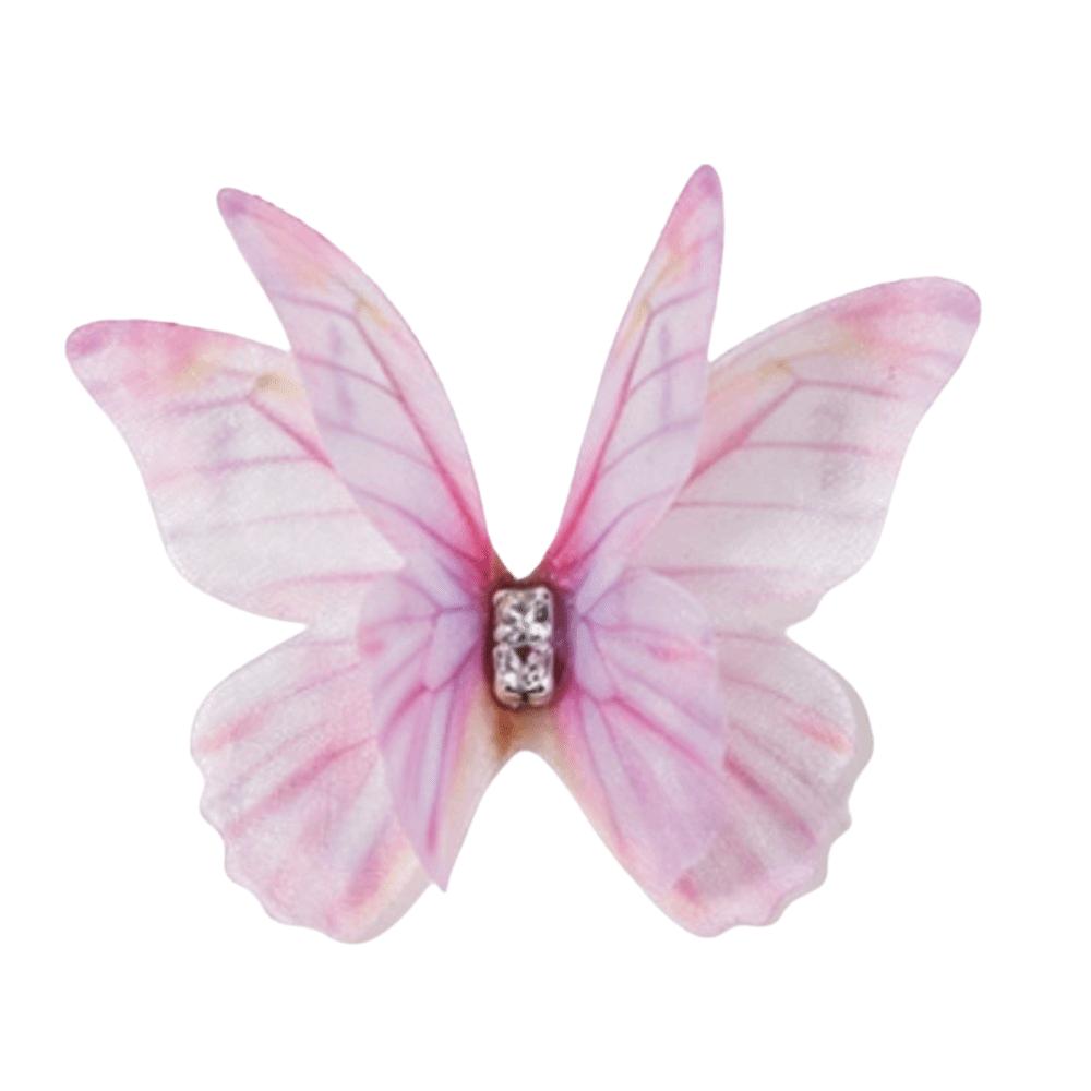 50Pcs Double-layer Chiffon Butterfly Embroidered Patches Bridal Hair Accessories