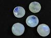 12X12 MM Natürlicher Regenbogen-Mondstein Schachbrett-Schliff Rund Lose Edelstein 5er-Los RML-849