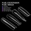 96pcs Stiletto Coffin Clear Dual Forms False Tips Quick Building Gel Mold Nail Art Tools Full Cover Nail Extension Forms Top