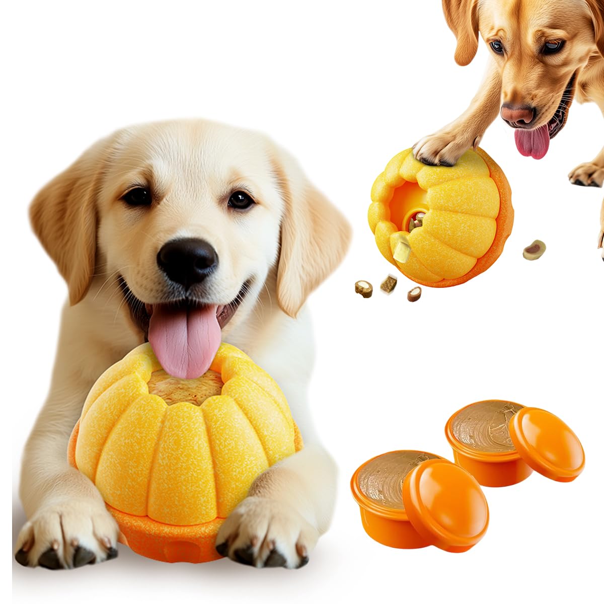

Orange Dog Treat Dispenser Freezable Silicone Mold Interactive Chewing Durable Pet Slow Feeder Toy, Wet/Dry, Included, Educational, Toy, Prevention, красный