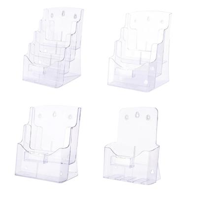 Stylish Modern Acrylic Rack With Multiple Levels Ideal For Displaying Catalogs And Reading Materials