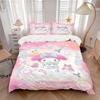 3pcs December My Melody Three-Piece Patterned Quilt Cover Set - Soft and Cozy Bedroom, Guest Room and Dorm Decorative Bedding 3-Piece Set 1 Quilt