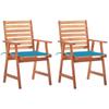 Day and Night - Day and Night Garden Dining Chairs and Cushions 2 Pcs Solid Acacia Wood