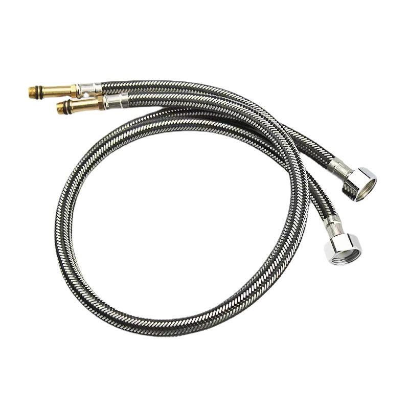 304 Stainless Steel Braided Metal Hose - Pointed End Kitchen Sink Faucet Inlet Pipe for Cold/Hot Water