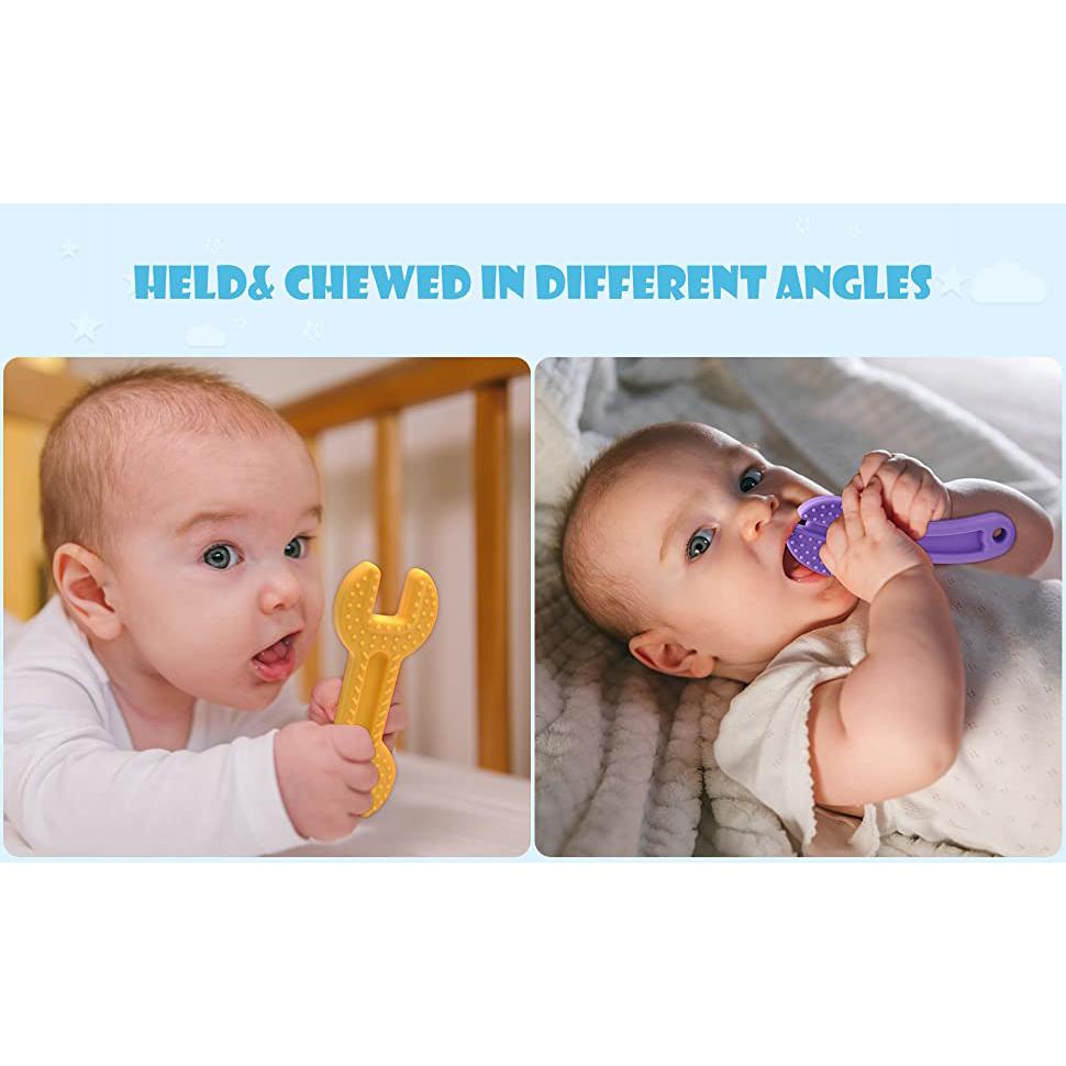 Teething Toys 0-6 Months 6-12 Months - Soothe Babies Sore Gums - BPA Free Silicone - 4 Pack