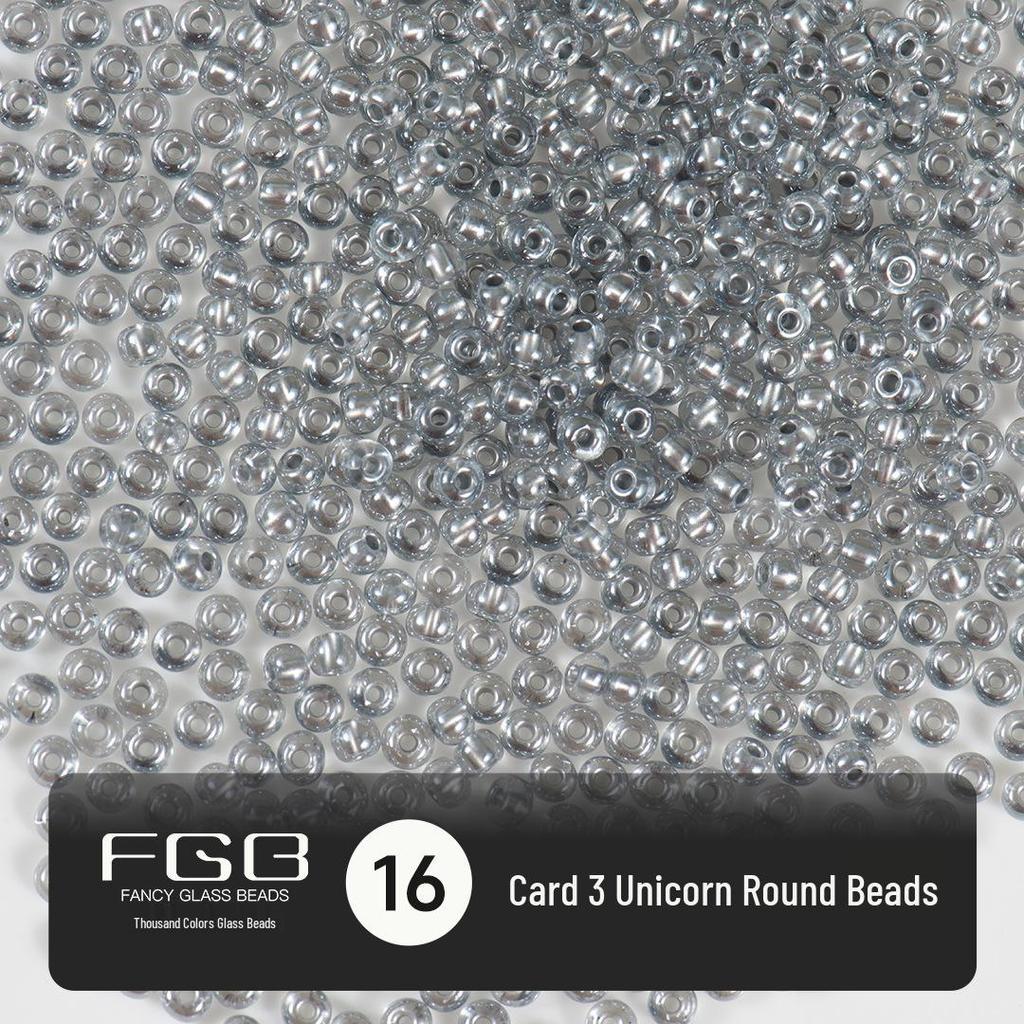 FGB Multicolor 3mm Dyed Core Unicorn Glass Seed Beads for DIY Jewelry and Bracelets