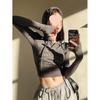 American Wasteland Style Y2K Women's Jazz Dance Hooded Knit Sweater