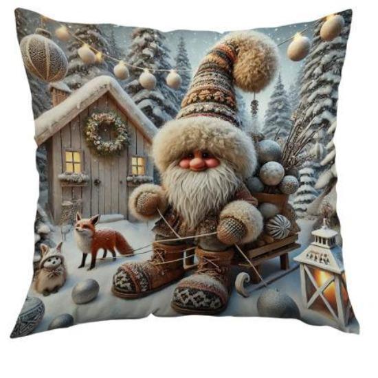 

Рождественская наволочка с принтом Новый дом Полиэстер Диван Декоративная подушка Подушка для спальни Наволочка 45*45cm