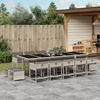 VidaXL Garden Dining Set and Cushions 15 Pcs Light Grey Rattan 3278122