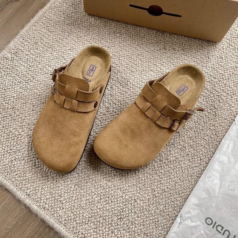 Fashion thick-soled two and a half women's autumn new one-pedal bag head slippers shoes are versatile